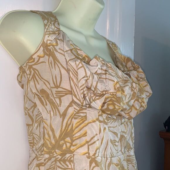 Tracy Reese gold silk/cotton sleeveless blouse - Picture 4 of 8